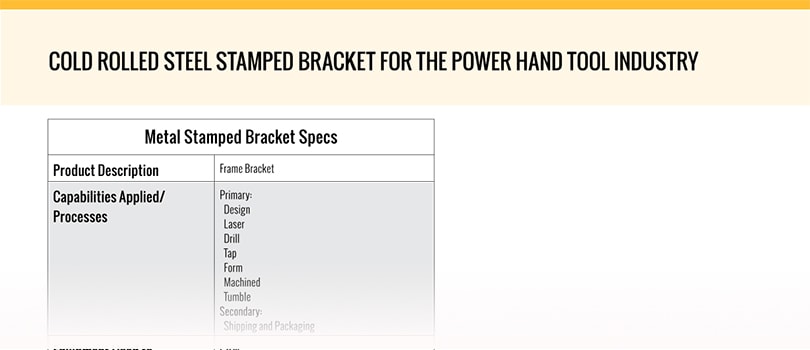 Cold Rolled Steel Stamped Bracket Specs Cold Rolled Steel Stamped Bracket Specs